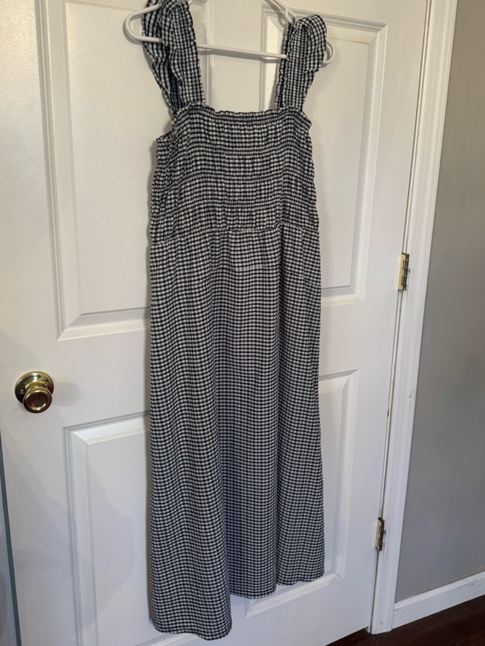 Old Navy Gingham Smocked Midi Dress
